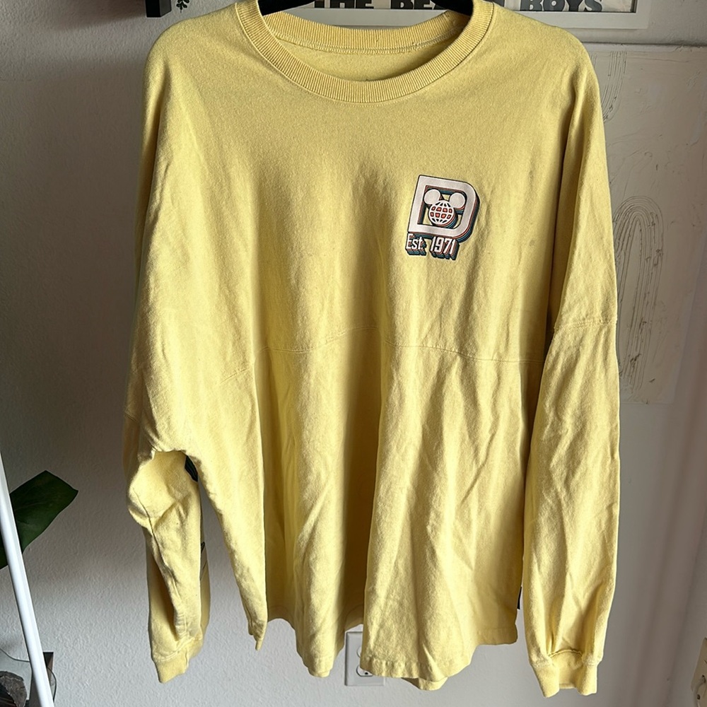 Disney Parks Walt Disney World Retro Rainbow Logo Yellow Spirit Jersey XXL
